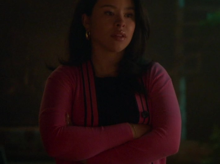 Pink Cropped Cardigan of Cierra Ramirez as Mariana Adams Foster