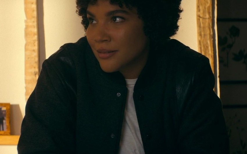 Varsity Wool Leather Bomber Jacket of Emmy Raver-Lampman as Agent Verona Parker