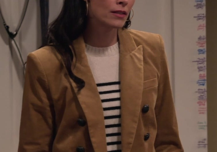 Mustard Yellow Double-Breasted Corduroy Blazer of Abigail Spencer as Julia Mariano