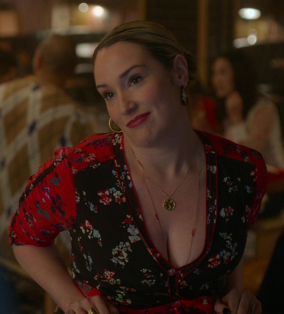 Worn on Good Trouble TV Show - Gold Crescent Moon Pendant Necklace of Emma Hunton as Davia Moss