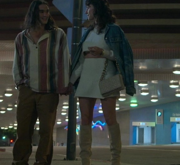 Beige Suede Knee-High Boots of Carina Conti as Riley