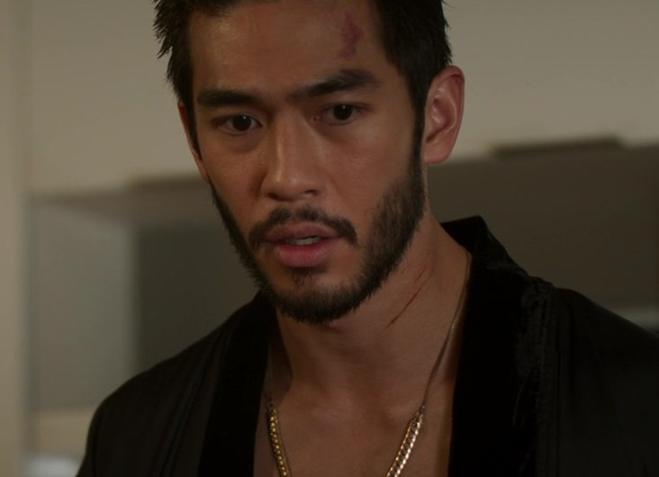 Gold-Tone Snake Necklace Worn by Justin Chien as Charles Sun