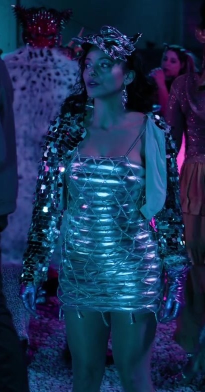 Metallic Silver Mini Dress of Gabrielle Walsh as Lacey Quinn from Found TV Show