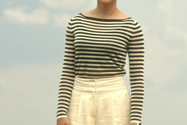 Long Sleeve Stripped Top Worn by Lauren Patten as Anna Collier