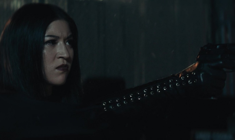 Long Leather Gloves with Silver-Tone Eyelets Worn by Alaqua Cox as Maya Lopez