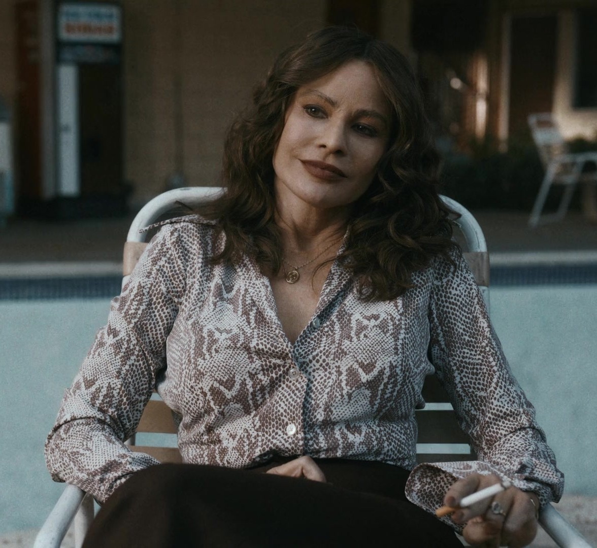 Snake Pattern Button-Up Shirt Worn by Sofía Vergara as Griselda Blanco