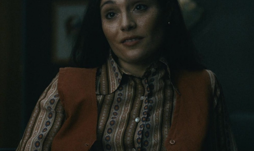 Burnt Orange Tailored Vest of Juliana Aidén Martinez as June Hawkins