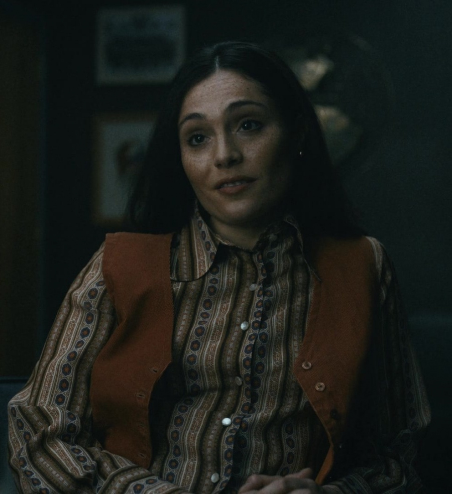 Burnt Orange Tailored Vest of Juliana Aidén Martinez as June Hawkins