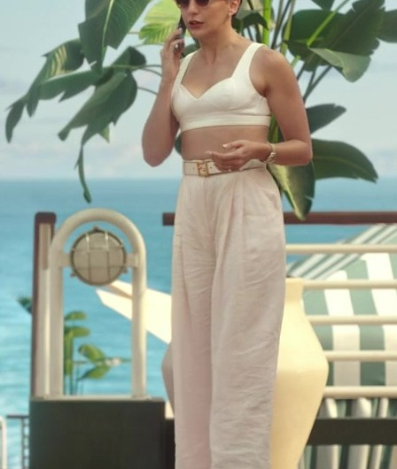 Ivory Strappy Platform Heels Worn by Lauren Patten as Anna Collier