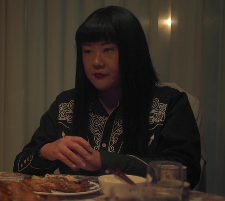 Black Embroidered Western Shirt Worn by Jenny Yang as Xing