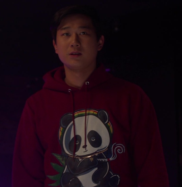 Smoking Panda Print Hoodie Worn by Sam Song Li as Bruce Sun from The Brothers Sun TV Show