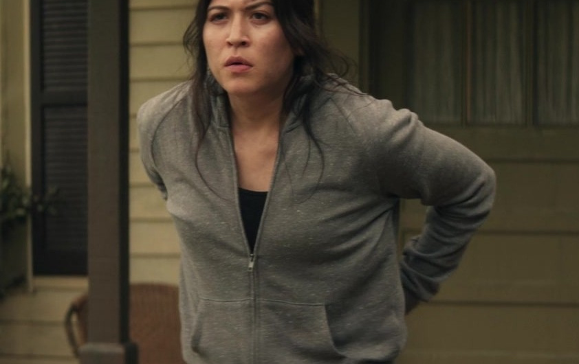 Grey Full-Zip Hoodie Worn by Alaqua Cox as Maya Lopez