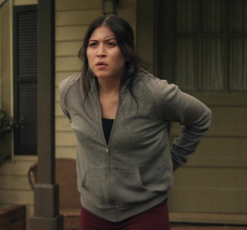 Worn on Echo TV Show - Grey Full-Zip Hoodie Worn by Alaqua Cox as Maya Lopez