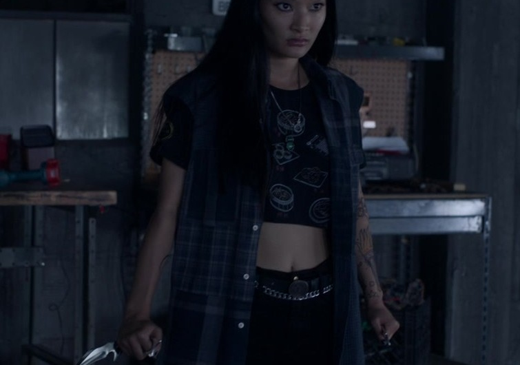 Musical Instruments Print Crop Top of Alice Hewkin