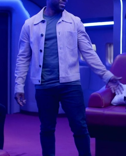 Suede Button-Up Jacket Worn by Kevin Hart as Cyrus