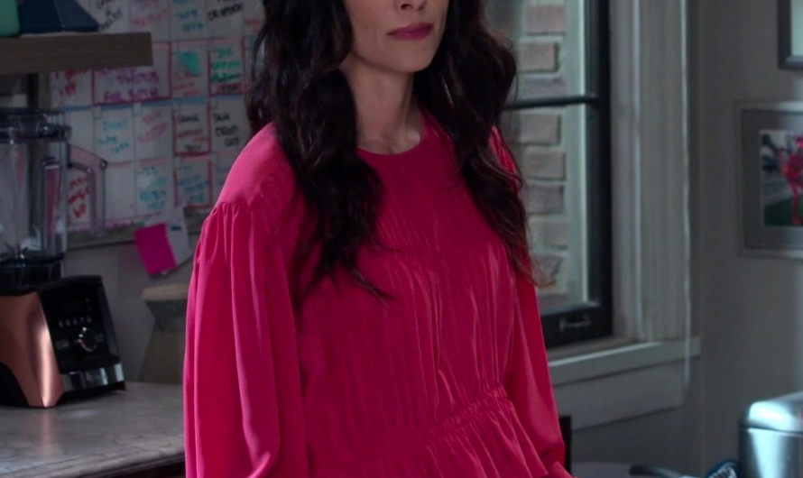 Vibrant Fuchsia Pleated Blouse of Abigail Spencer as Julia Mariano