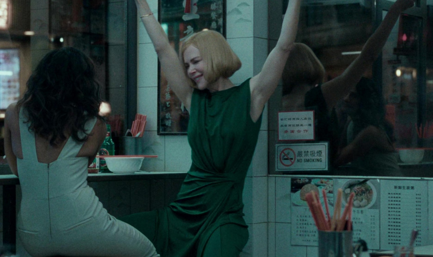 Green Draped Midi Dress of Nicole Kidman as Margaret Woo