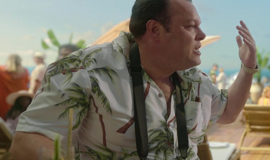 Palm Print Hawaiian Shirt Worn by Michael Gladis as Keith Trubitsky
