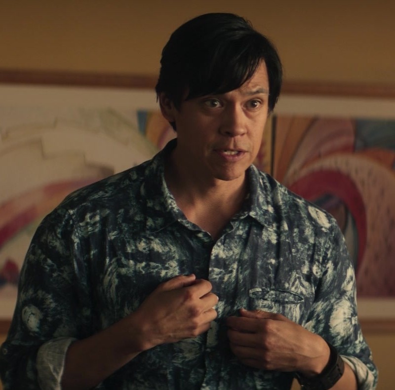 Tie-dye Button Up Long Sleeve Shirt of Chaske Spencer as Henry "Black Crow" Lopez from Echo TV Show