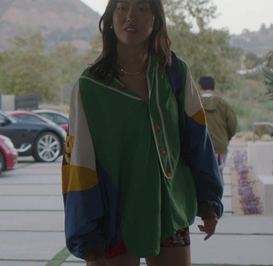 Oversized Color Block Shirt Worn by Madison Hu as Grace