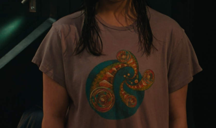 Soft Cotton Graphic Tee with Colorful Spiral Print Worn by Iman Vellani as Kamala Khan / Ms. Marvel