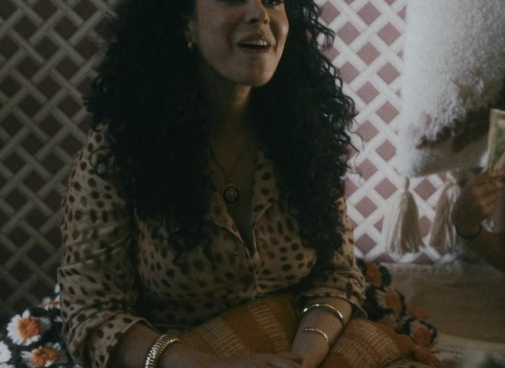 Leopard Print Shirt and Pants Set Worn by Aurora Cossio as Estella