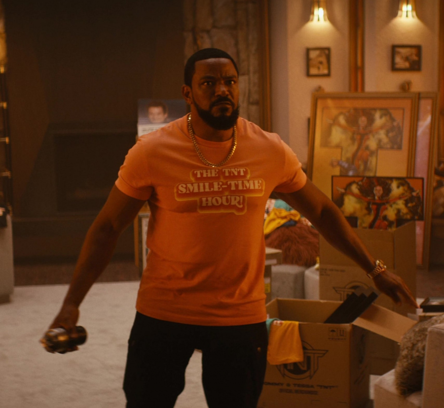 The TNT Smile Time Hour Orange T-Shirt Worn by Laz Alonso as Marvin T. "Mother's" Milk / M.M.