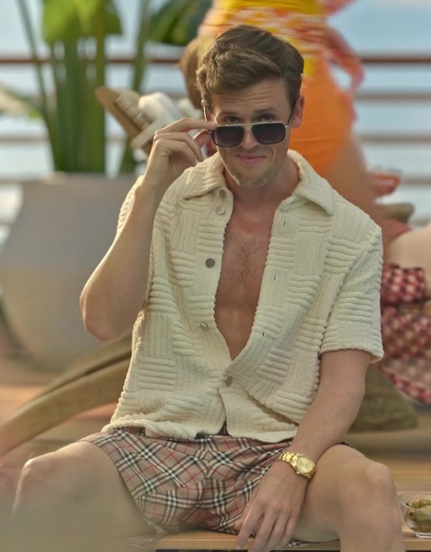 Aviator Frame Sunglasses of Jack Cutmore-Scott as Tripp from Death and Other Details TV Show