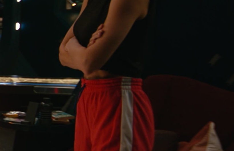 High-Waisted Red Athletic Shorts with White Trim Worn by Brie Larson as Carol Danvers / Captain Marvel