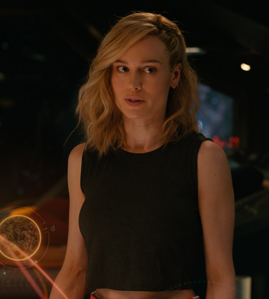 black cropped top - Brie Larson (Carol Danvers / Captain Marvel) - The Marvels (2023) Movie