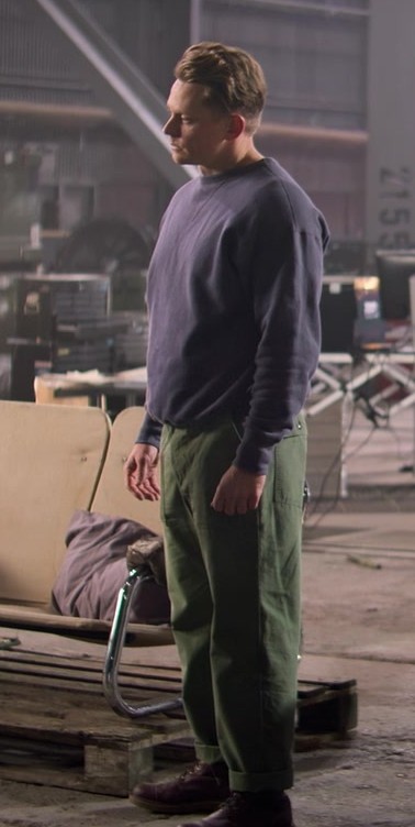 Purple Washed Sweatshirt Worn by Billy Magnussen as Magnus from Lift (2024) Movie