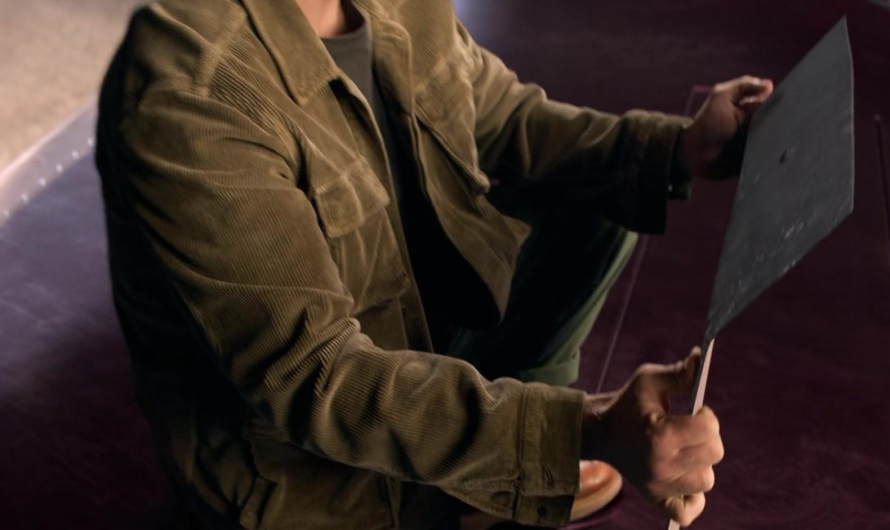 Army Green Corduroy Button-Down Shirt Worn by Billy Magnussen as Magnus