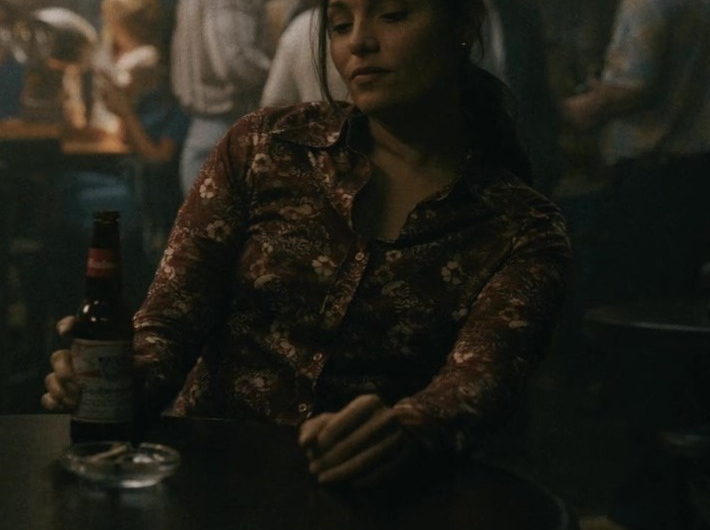 Rustic Autumn Floral Long Sleeve Shirt Worn by Juliana Aidén Martinez as June Hawkins