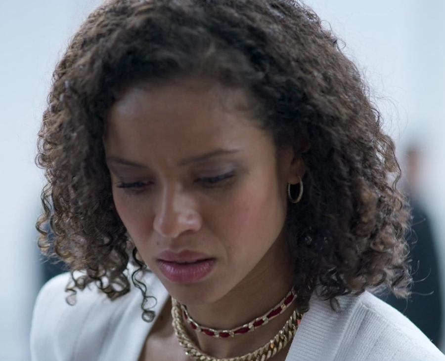 Bold Red and Gold Choker Necklace Worn by Gugu Mbatha-Raw as Abby from Lift (2024) Movie