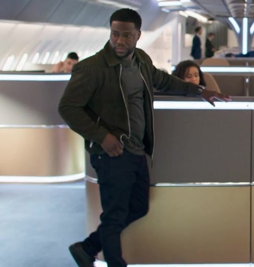 Green Suede Full-Zip Jacket Worn by Kevin Hart as Cyrus