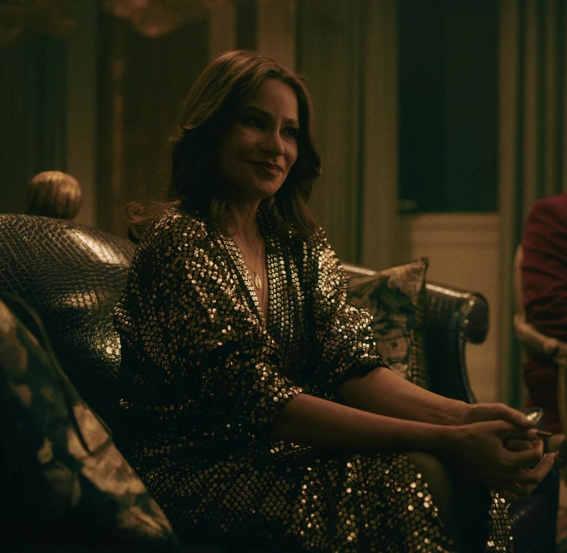 Sequined Evening Robe Dress Worn by Sofía Vergara as Griselda Blanco