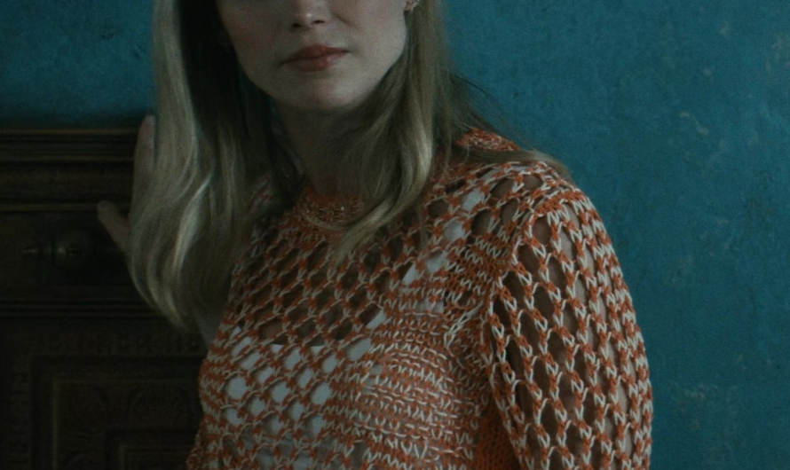 Orange Crochet Knit Top Worn by Erin Moriarty as Annie January / Starlight