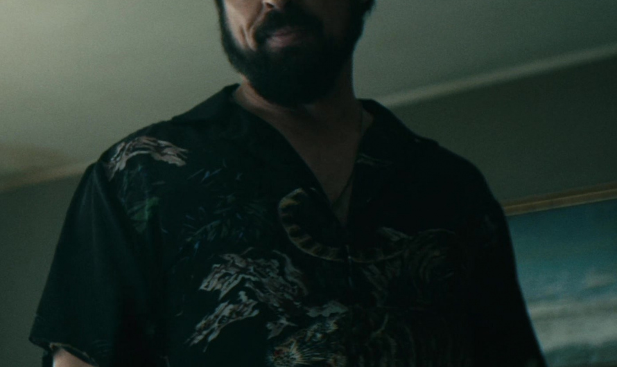 Tiger Print Black Hawaiian Shirt of Karl Urban as Billy Butcher