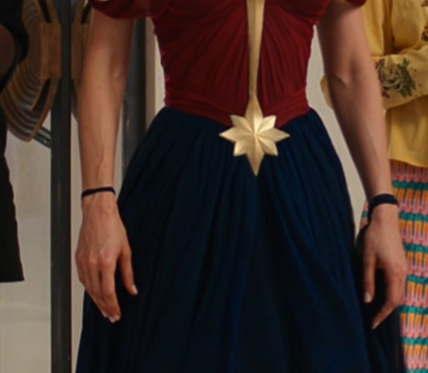 Off-Shoulder Starburst Gown with Gold Accent Worn by Brie Larson as Carol Danvers / Captain Marvel