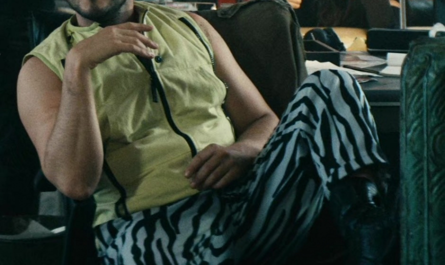 Monochrome Striped Flare Pants Worn by Tomer Capone as Serge / Frenchie