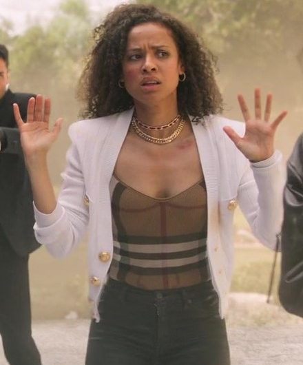 Check Bodysuit Worn by Gugu Mbatha-Raw as Abby