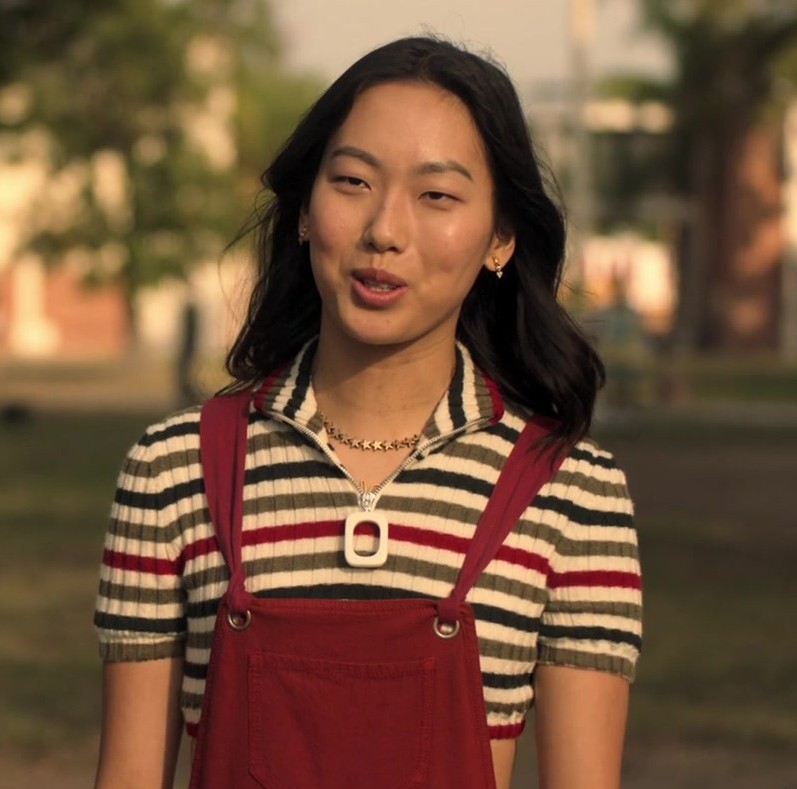 Striped Knit Crop Top Worn by Madison Hu as Grace in The Brothers Sun ...