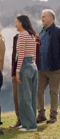 Bohemian Blue Wide-Leg Jeans of Kim Yoon-ji as Mi-Sun from Lift (2024) Movie