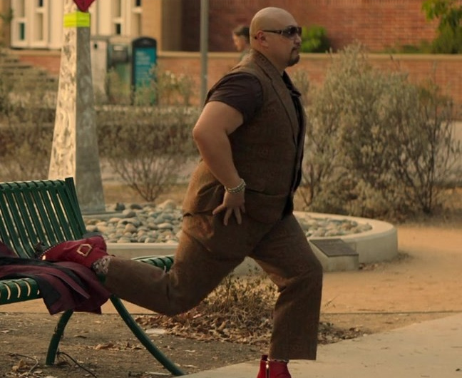 Red Leather Cowboy Boots Worn by Jon Xue Zhang as Blood Boots