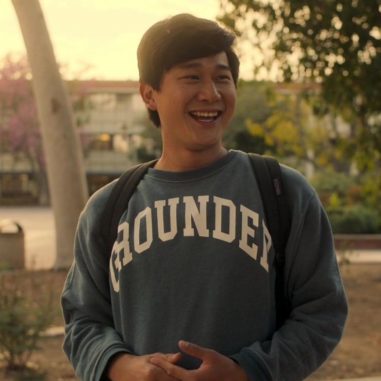 grounded logo blue sweatshirt - Sam Song Li (Bruce Sun) - The Brothers Sun TV Show