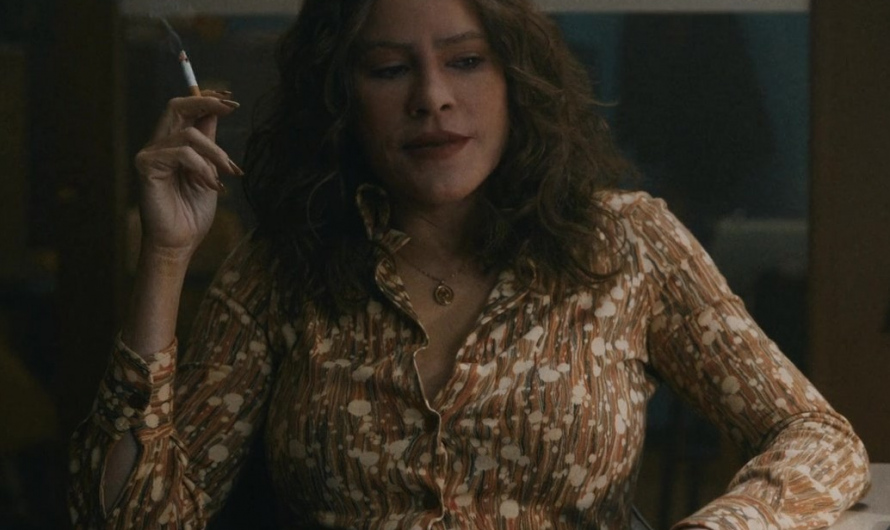 Abstract Print Button-Up Blouse Worn by Sofía Vergara as Griselda Blanco