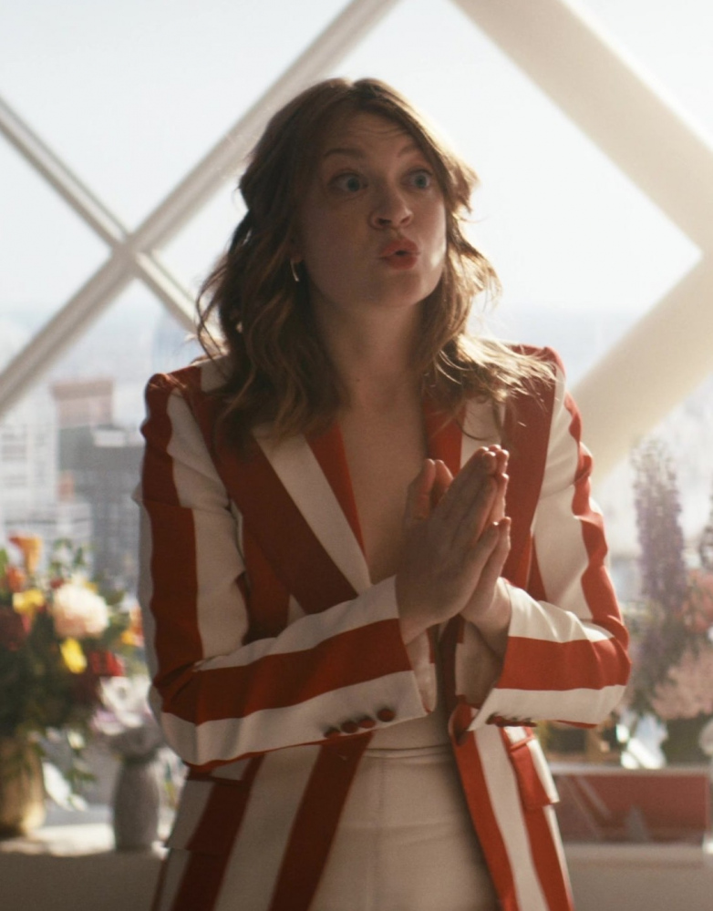 red and white striped blazer - Colby Minifie (Ashley Barrett) - The Boys TV Show