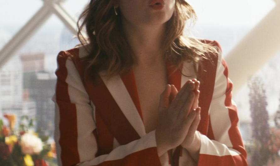 Red and White Striped Blazer of Colby Minifie as Ashley Barrett