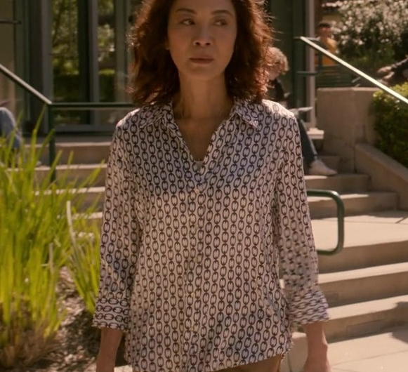 Geometric Pattern Chiffon Blouse of Michelle Yeoh as Eileen “Mama” Sun
