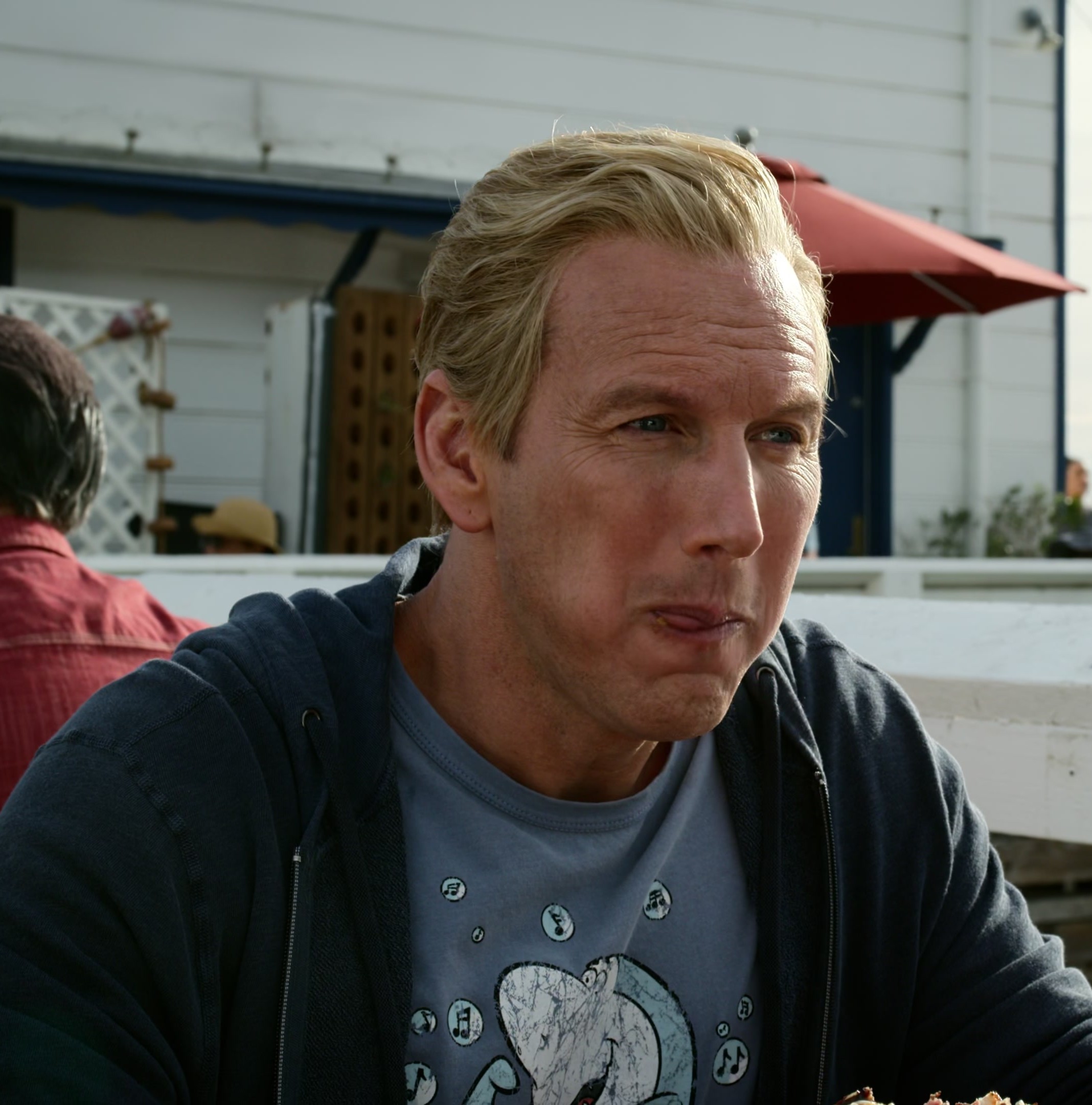 Worn on Aquaman and the Lost Kingdom (2023) Movie - Dolphin Graphic Print T-Shirt Worn by Patrick Wilson as Orm Marius